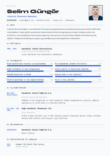Elektrikçi CV Örnekleri cv indir